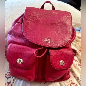Coach Pink Leather Backpack
